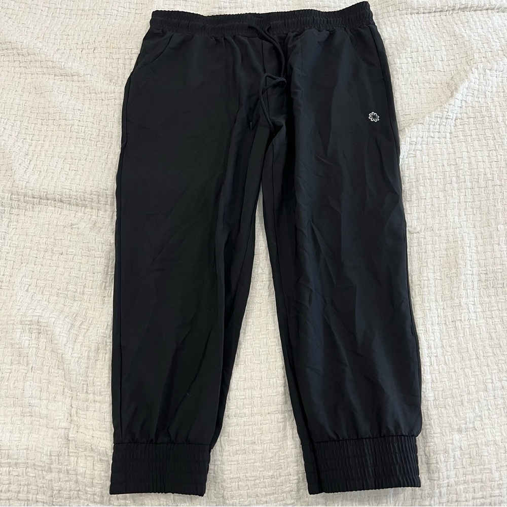 Pro Player Black Windbreaker Joggers Elastic Cuff Pants Large